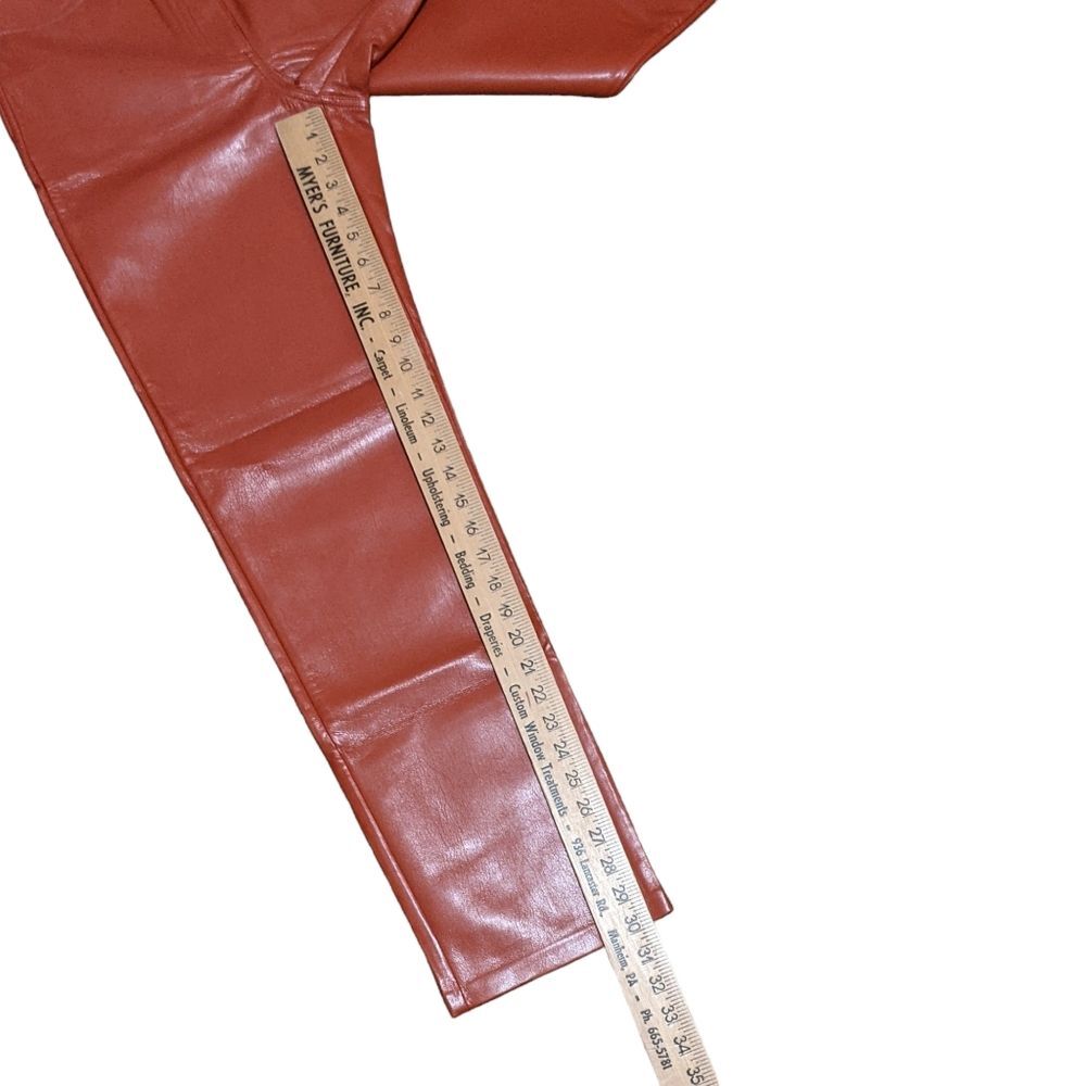 NWT Aritzia Wilfred The Melina high-waisted vegan leather pant in revel red 8 - Picture 6 of 11